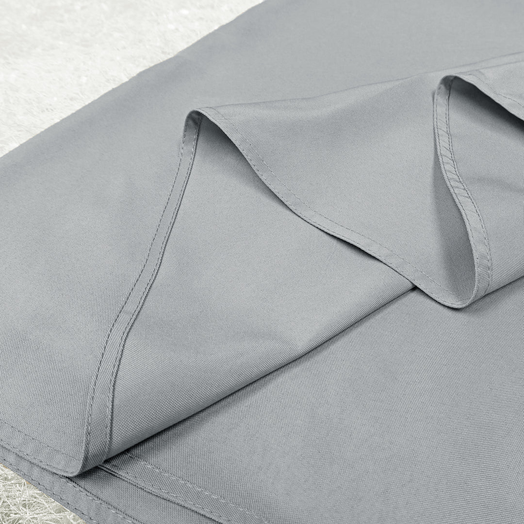 120" Seamless Round Premium Polyester (240 GSM) Tablecloth - Silver (1pc)