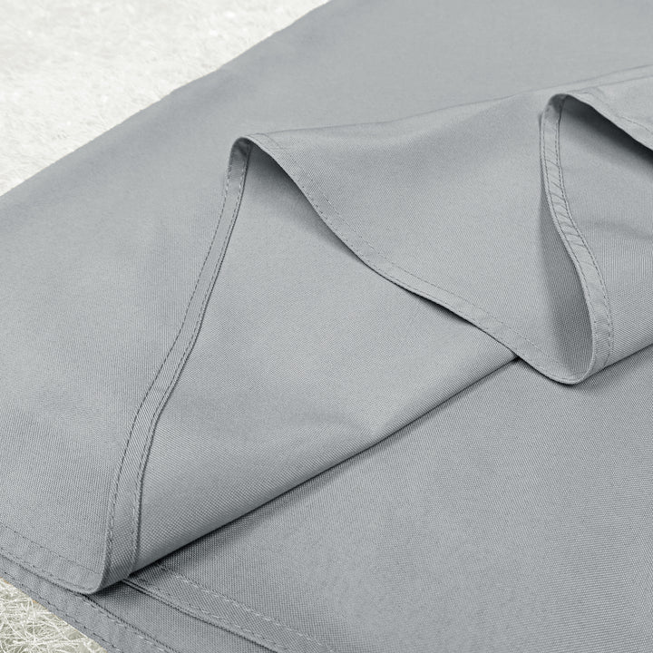 120" Seamless Round Premium Polyester (240 GSM) Tablecloth - Silver (1pc)