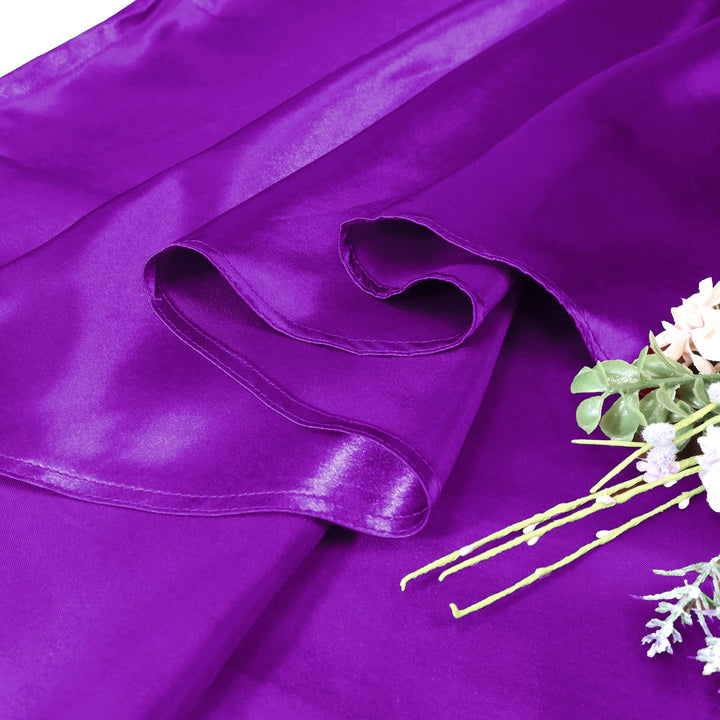 120" Seamless Round Satin Tablecloth - Purple (1pc)