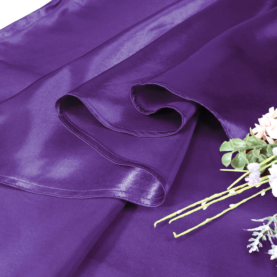 Nappe ronde en satin 120" - Aubergine (1pc)