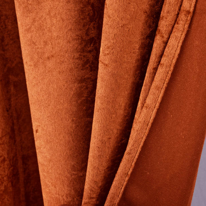 16 ft x 57" Ice Crushed Velvet (200 GSM) Event Backdrop Curtain Drape Panel - Rust/Burnt Orange (1pc)