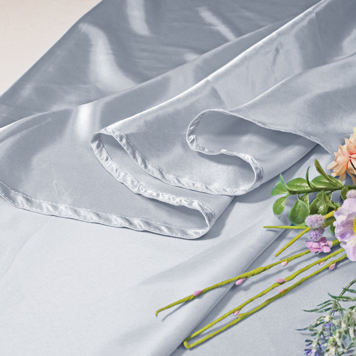 120" Seamless Round Satin Tablecloth - Platinum/Light Silver (1pc)