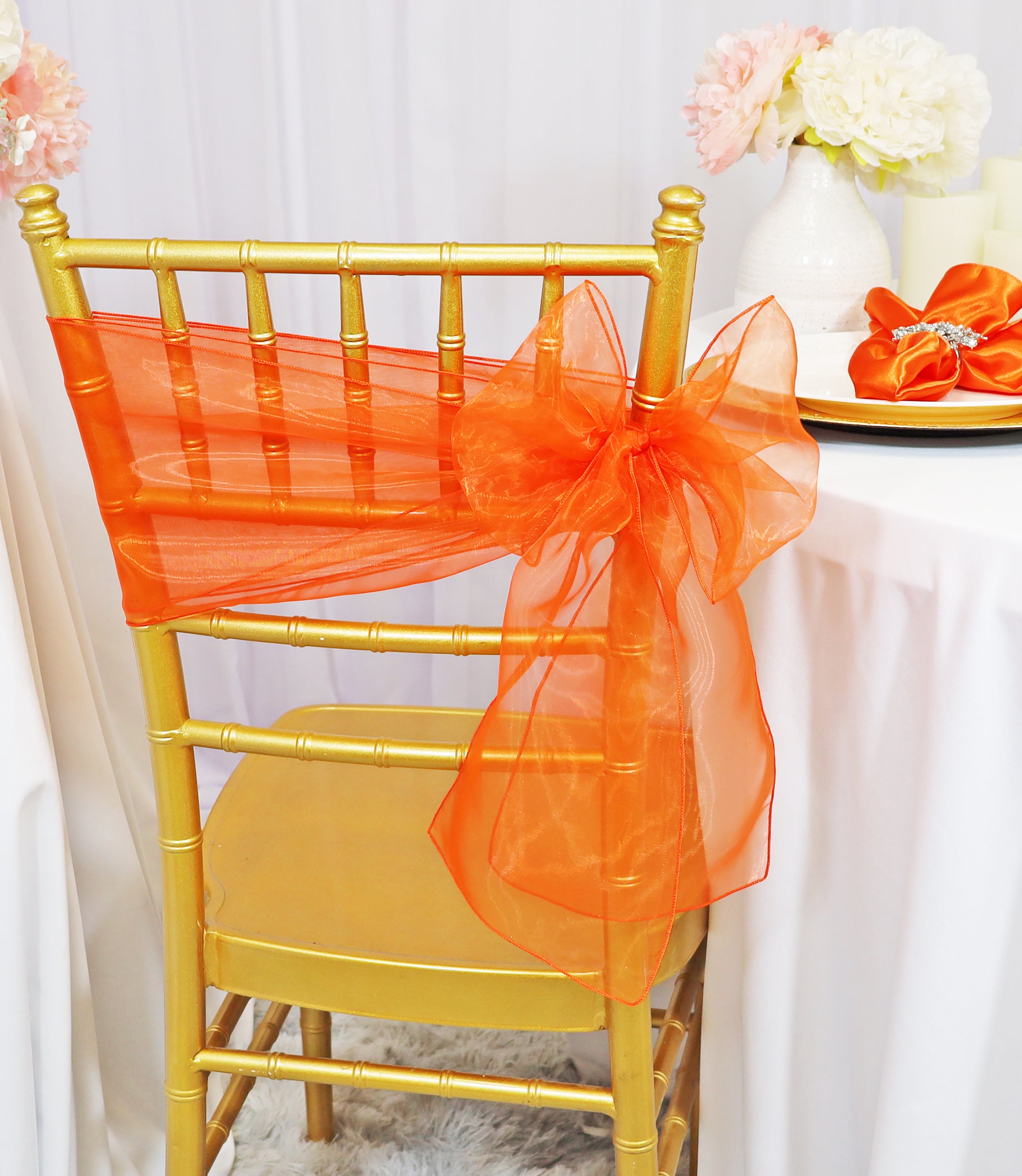 Orange chair sashes sale