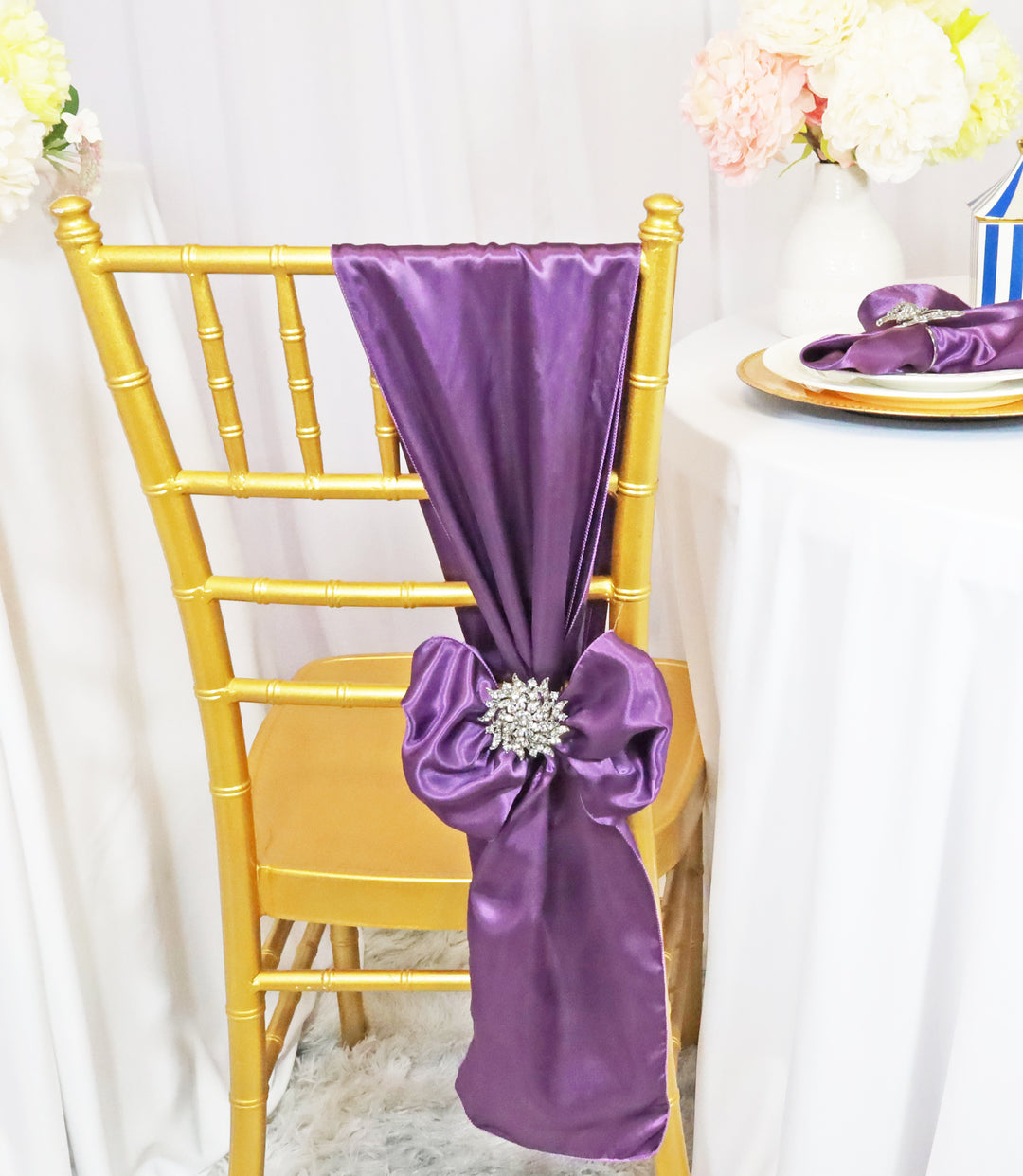 8"x108" Satin Chair Sashes - Wisteria (10pcs/pk)