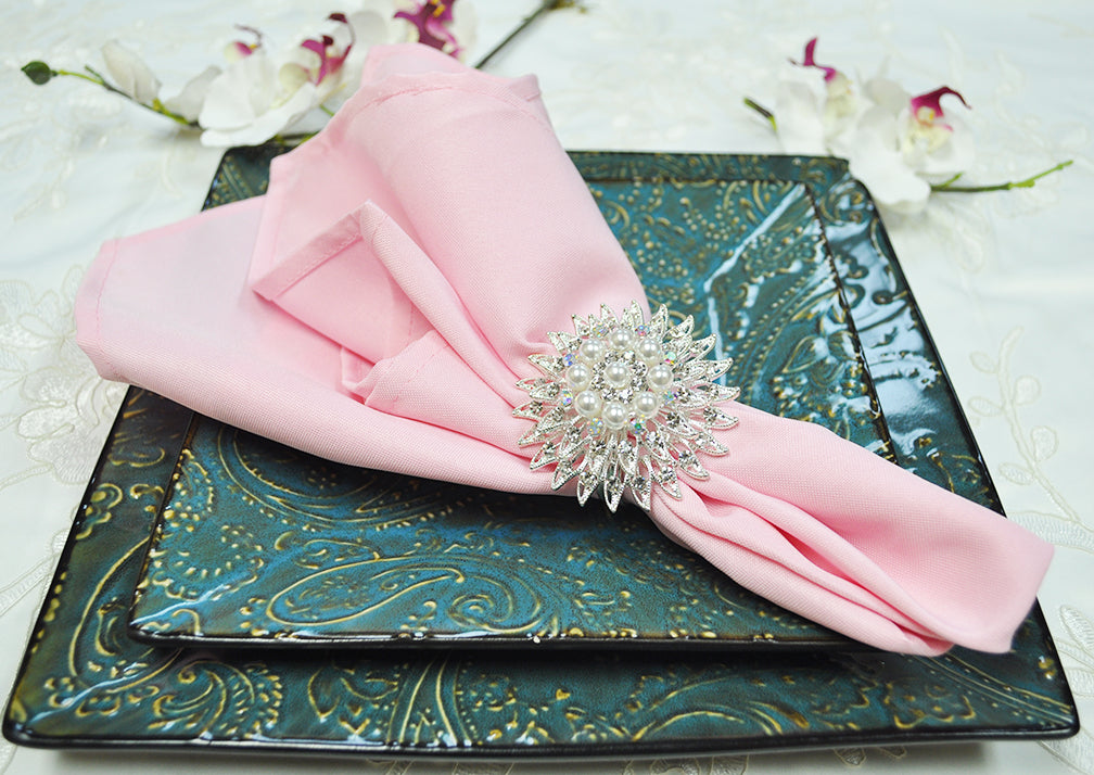 Sample 19"x19" Economy Polyester Napkins - Pink (1pc)