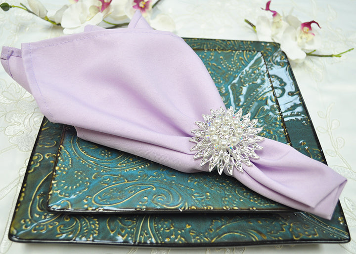 Serviettes en polyester 20"x20" - Blanc (10pcs/pqt)