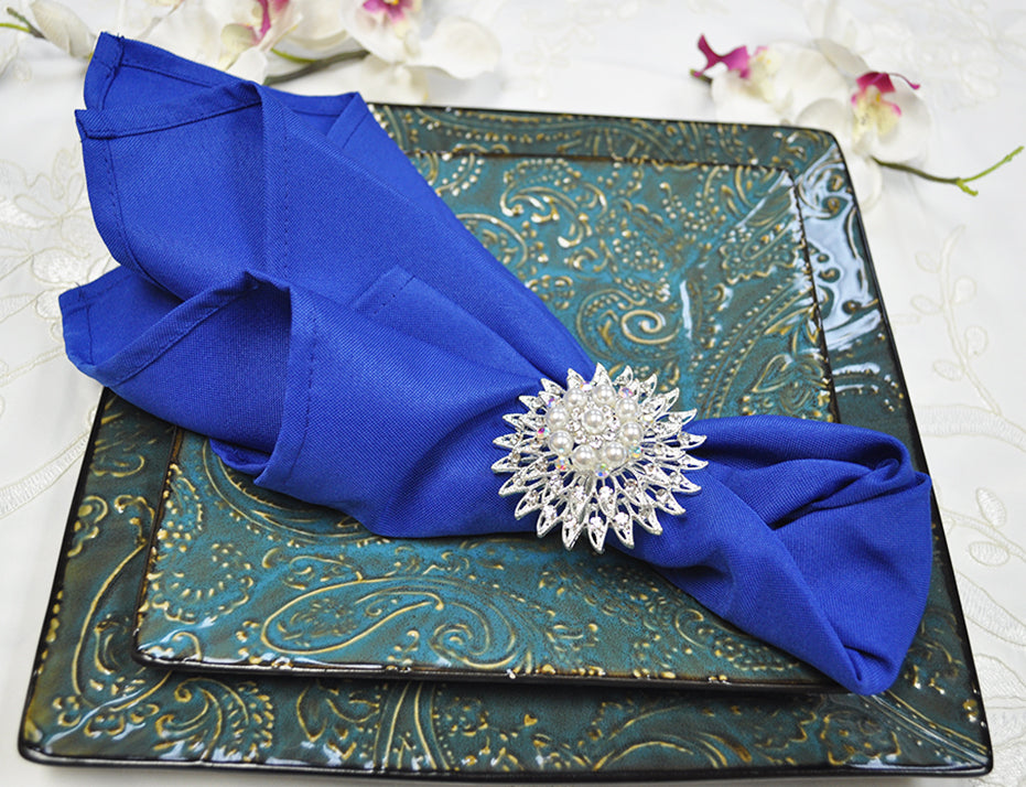 Sample 19"x19" Economy Polyester Napkins - Royal Blue (1pc)