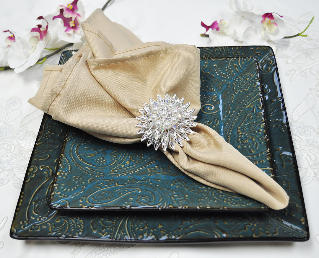 Sample 19"x19" Economy Polyester Napkins - Champagne (1pc)