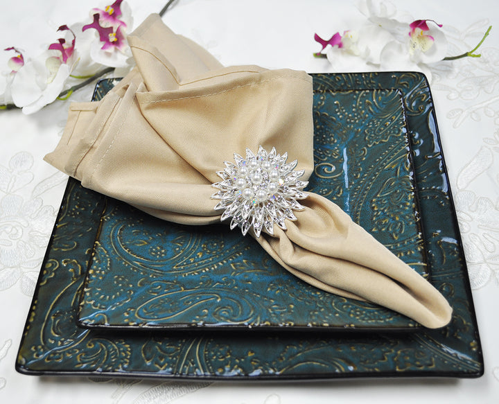Sample 19"x19" Economy Polyester Napkins - Champagne (1pc)