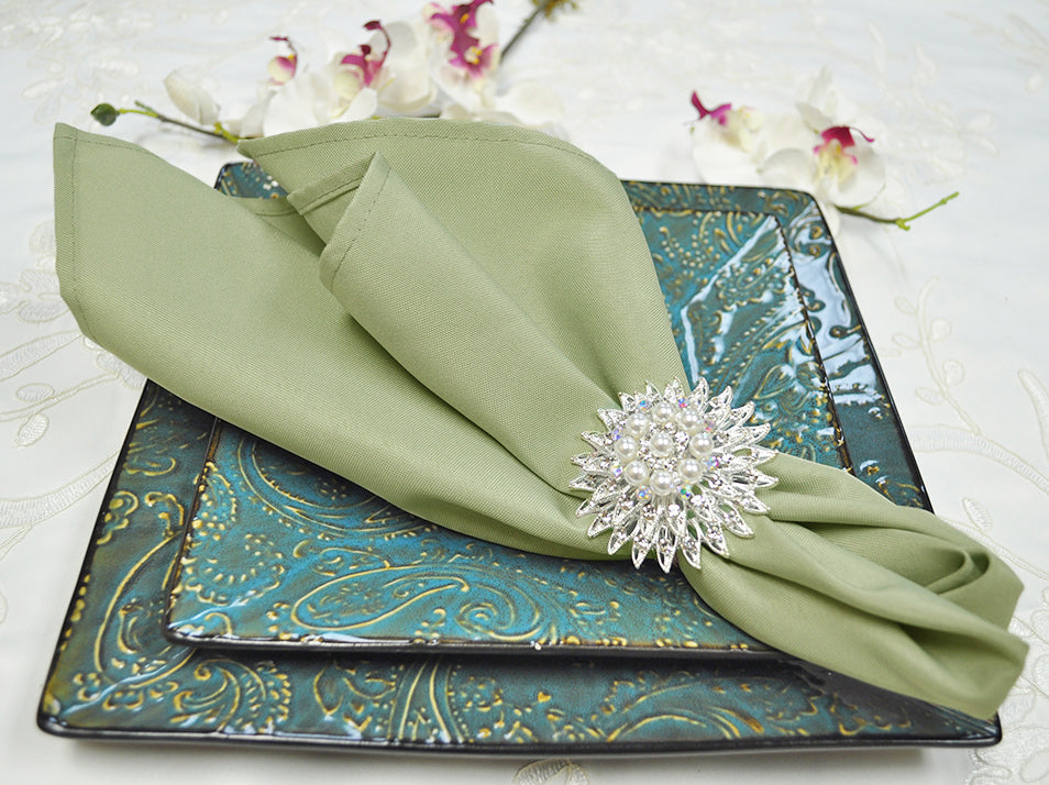 Serviettes en polyester 20"x20" - Blanc (10pcs/pqt)