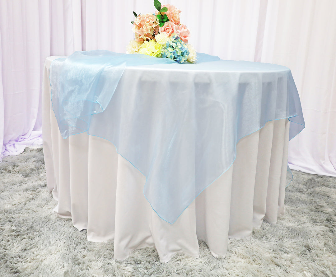 72"x72" Seamless Square Organza Table Overlay - Baby Blue (1pc)