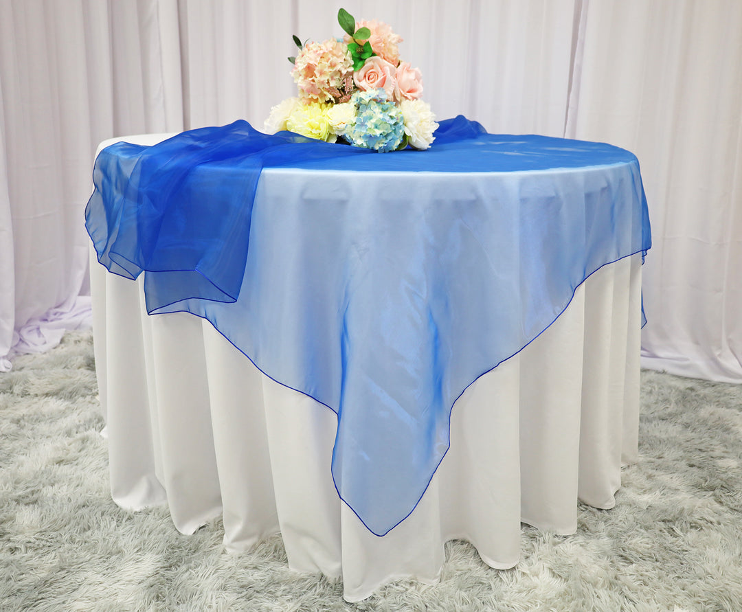 72"x72" Seamless Square Organza Table Overlay - Royal Blue (1pc)