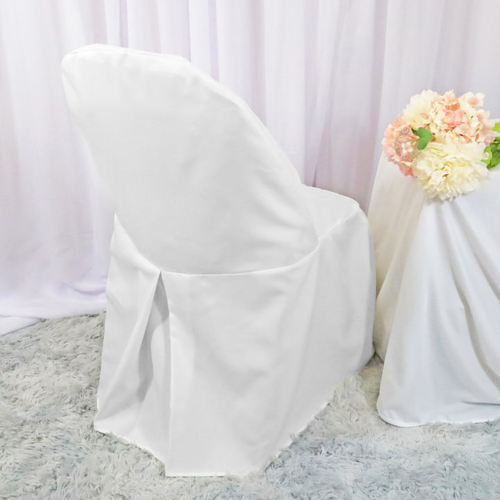 Premium Polyester (240 GSM) Folding Chair Cover - White (1pc)