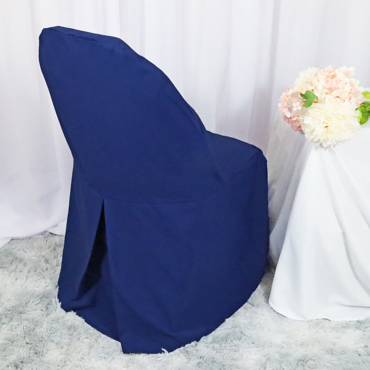 Premium Polyester (240 GSM) Folding Chair Cover - Navy Blue (1pc)