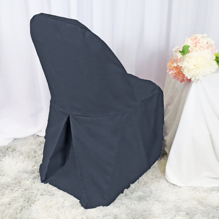 Funda para silla plegable de poliéster - Peltre/Carbón (1 pieza)