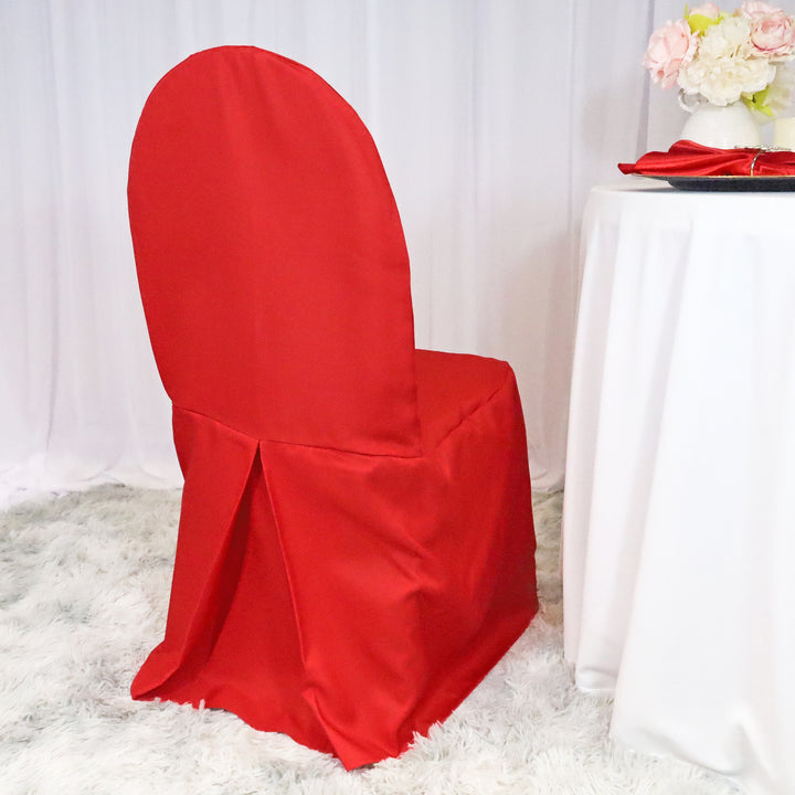 Premium Polyester (240 GSM) Banquet Chair Cover - Red (1pc)