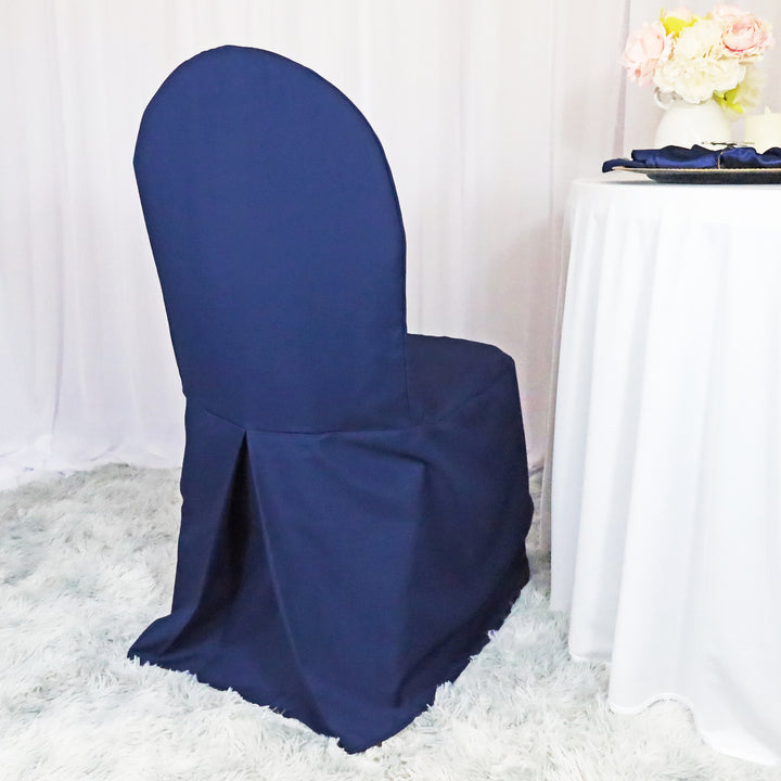 Premium Polyester (240 GSM) Banquet Chair Cover - Navy Blue (1pc)