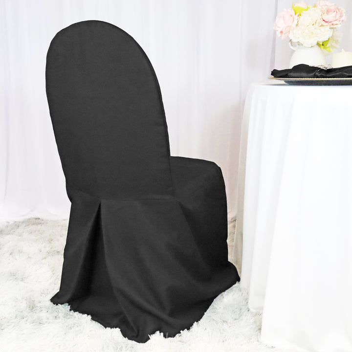 Premium Polyester (240 GSM) Banquet Chair Cover - Black (1pc)