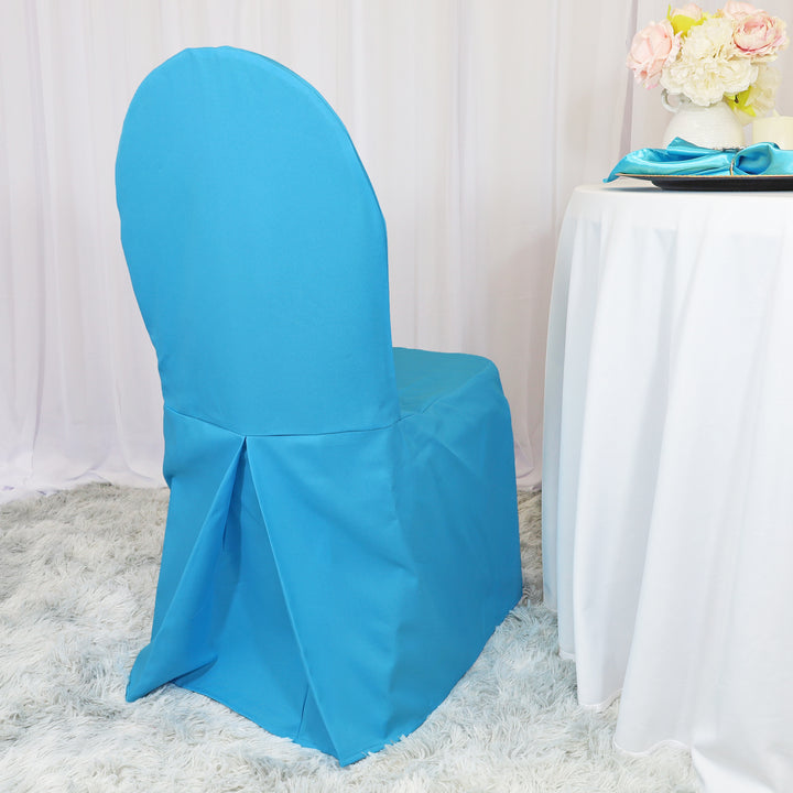Premium Polyester (240 GSM) Banquet Chair Cover - Turquoise (1pc)