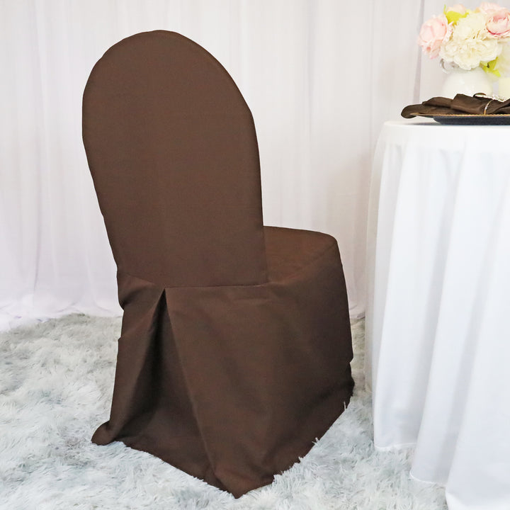 Housse de chaise de banquet en polyester - Chocolat (1pc)