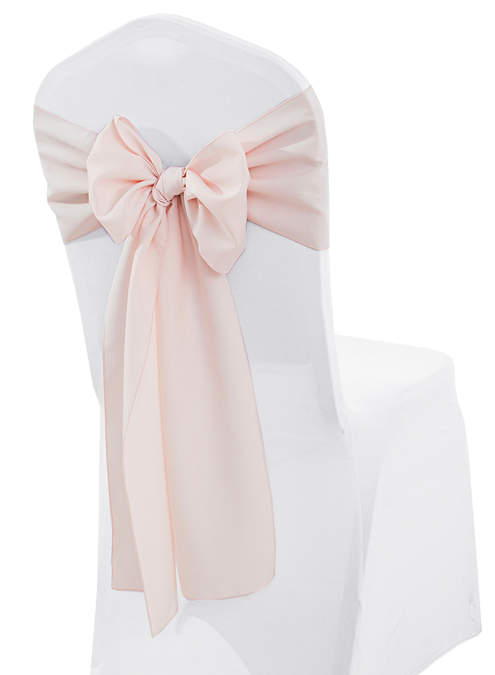 Sample 8"x108" Polyester (220 GSM) Chair Sashes - Blush Pink/Rose Gold (1pc)