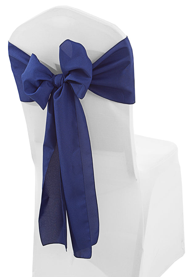 Sample 8"x108" Polyester (220 GSM)  Chair Sashes - Navy Blue (1pc)