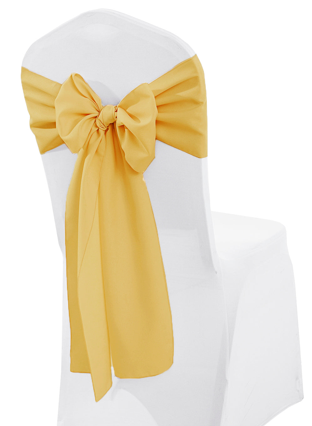 Sample 8"x108" Polyester (220 GSM) Chair Sashes - Gold (1pc)