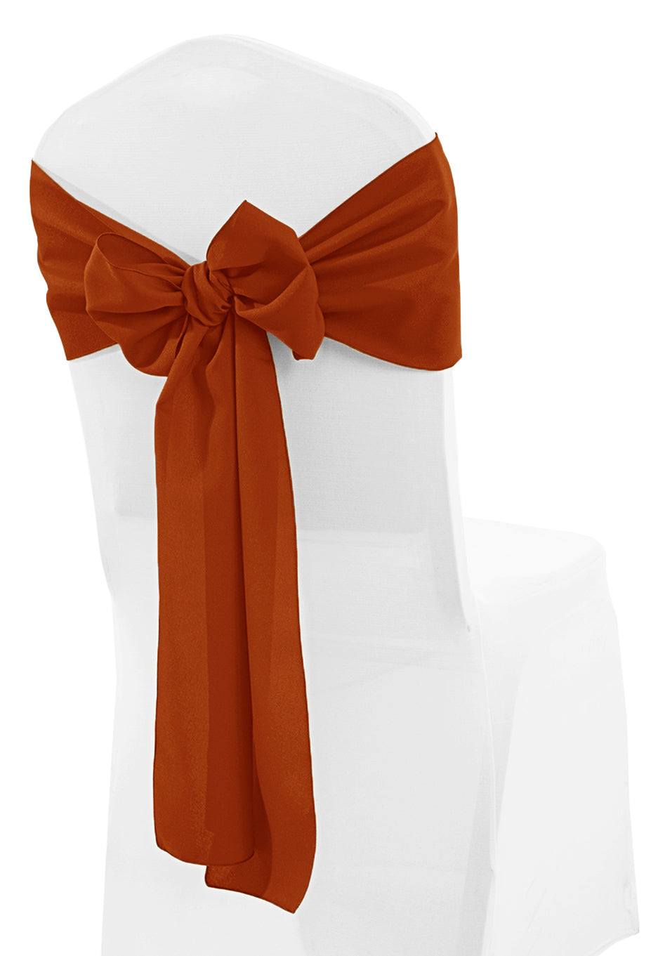 Sample 8"x108" Polyester (220 GSM) Chair Sashes - Rust/Burnt Orange (1pc)