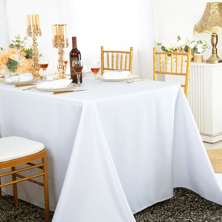 60"x102" Seamless Rectangular Economy Polyester Tablecloth - White (1pc)