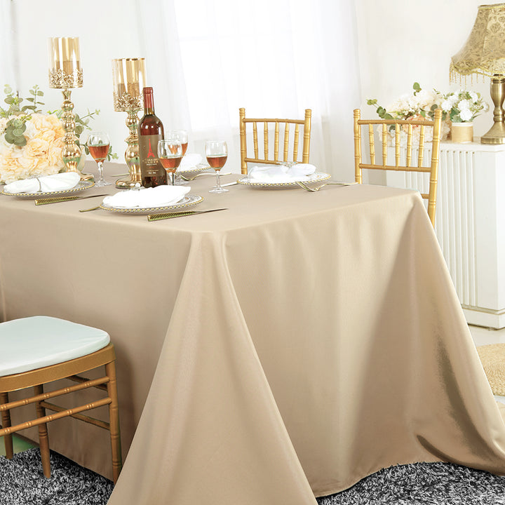 Mantel redondo de poliéster de 108" - Blanco (1 pieza)