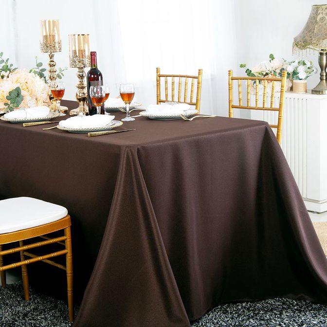 Nappes rectangulaires en polyester 90"x156" - Chocolat (1pc)