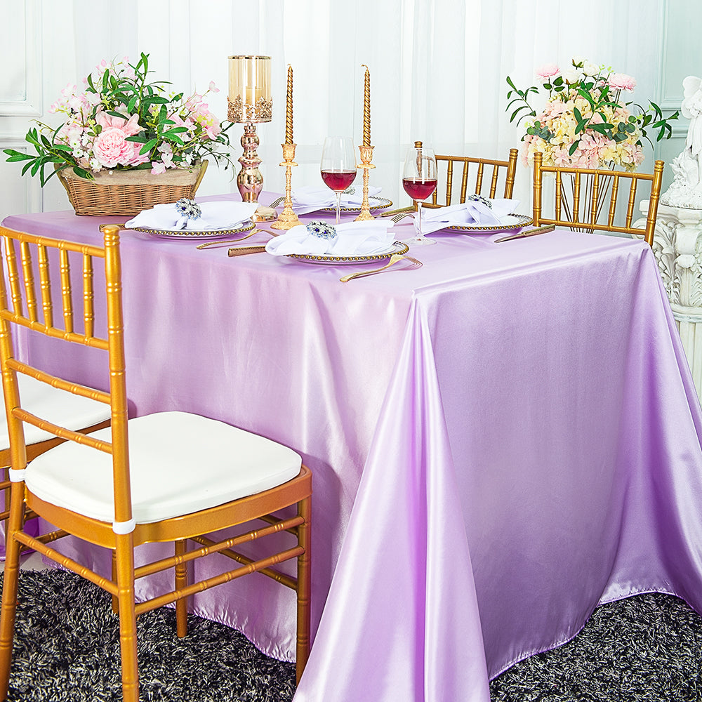 54"x108" Seamless Rectangular Satin Tablecloth/Overlay - Lavender (1pc)