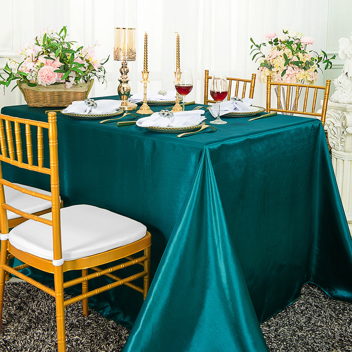 54"x108" Seamless Rectangular Satin Tablecloth/Overlay - Peacock (1pc)