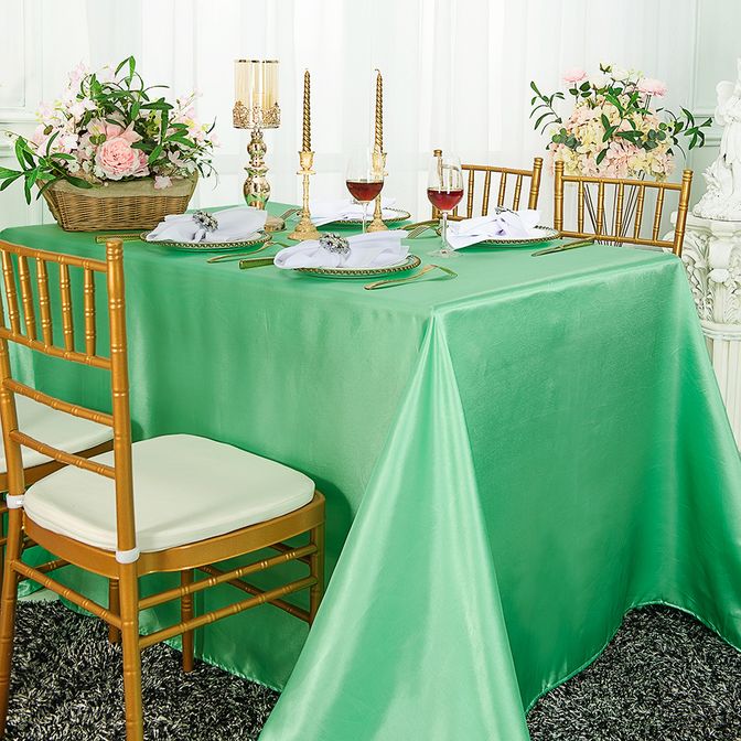 72"x120" Seamless Rectangular Satin Tablecloth - Sage Green (Old Shade) (1pc)