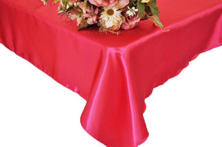 54"x108" Seamless Rectangular Satin Tablecloth/Overlay - Fuchsia (1pc)