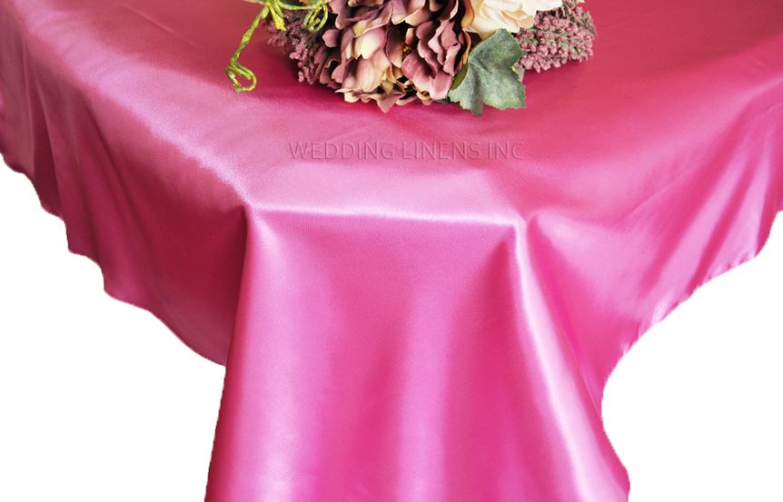 54"x108" Seamless Rectangular Satin Tablecloth/Overlay - Magenta/Azalea (1pc)