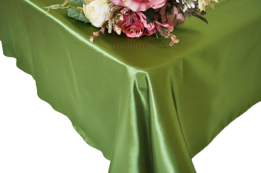 54"x108" Seamless Rectangular Satin Tablecloth/Overlay - Moss Green (1pc)