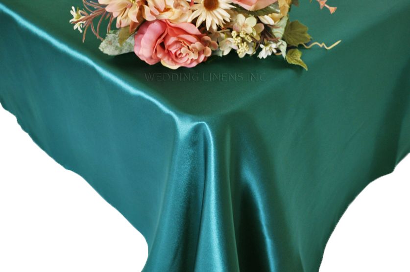 54"x108" Seamless Rectangular Satin Tablecloth/Overlay - Peacock (1pc)