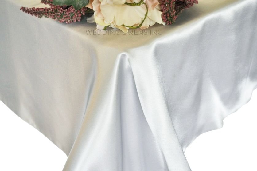 54"x108" Seamless Rectangular Satin Tablecloth/Overlay - Platinum/Light Silver (1pc)