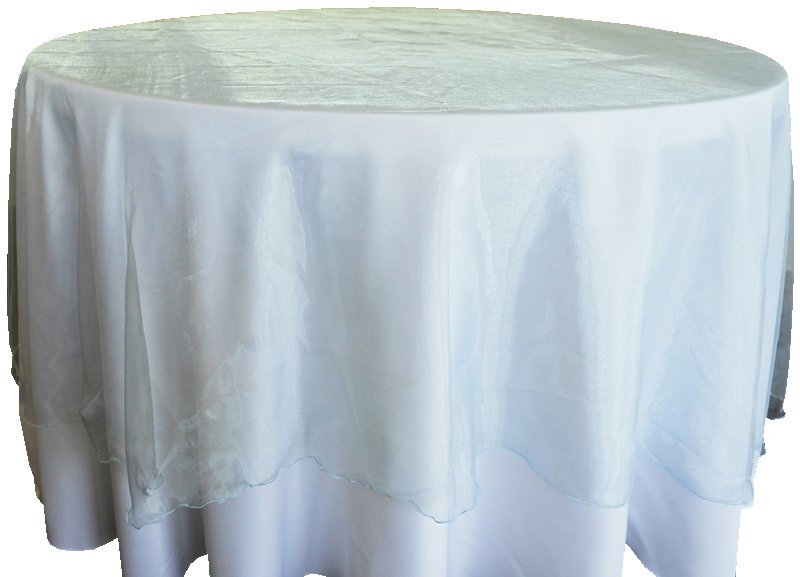Adorno de mesa redondo de organza sin costuras de 90" - Azul real (1 pieza)