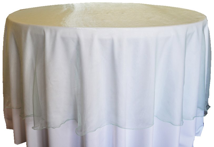 Topper de mesa de organza redondo sin costuras de 90" - Verde musgo (1 pieza)