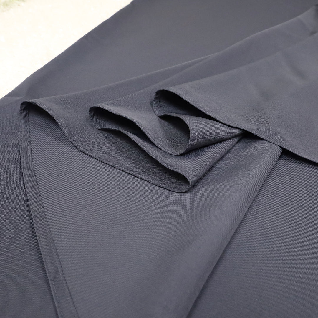 Mantel redondo de poliéster de 108" - Peltre/Carbón (1 pieza)