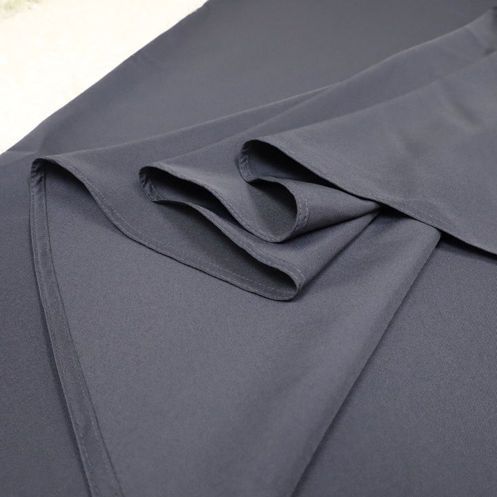 Mantel redondo de poliéster de 108" - Peltre/Carbón (1 pieza)