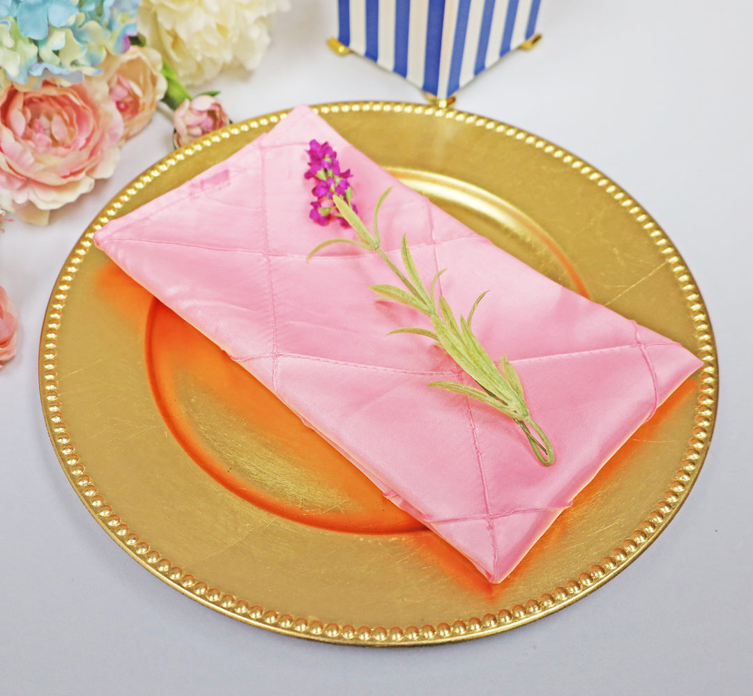 20"x20" Pintuck Taffeta Napkins - Pink (10pcs/pk)