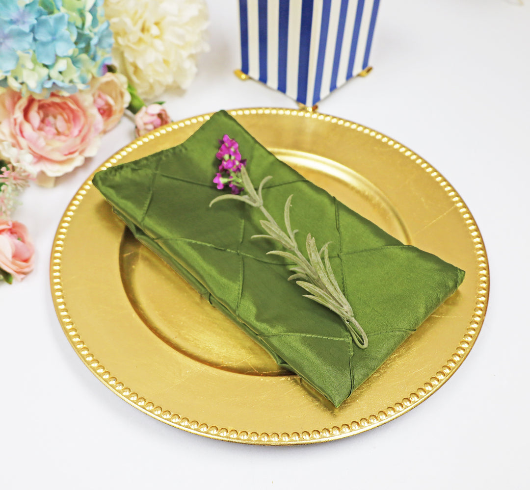 20"x20" Pintuck Taffeta Napkins - Moss Green (10pcs/pk)