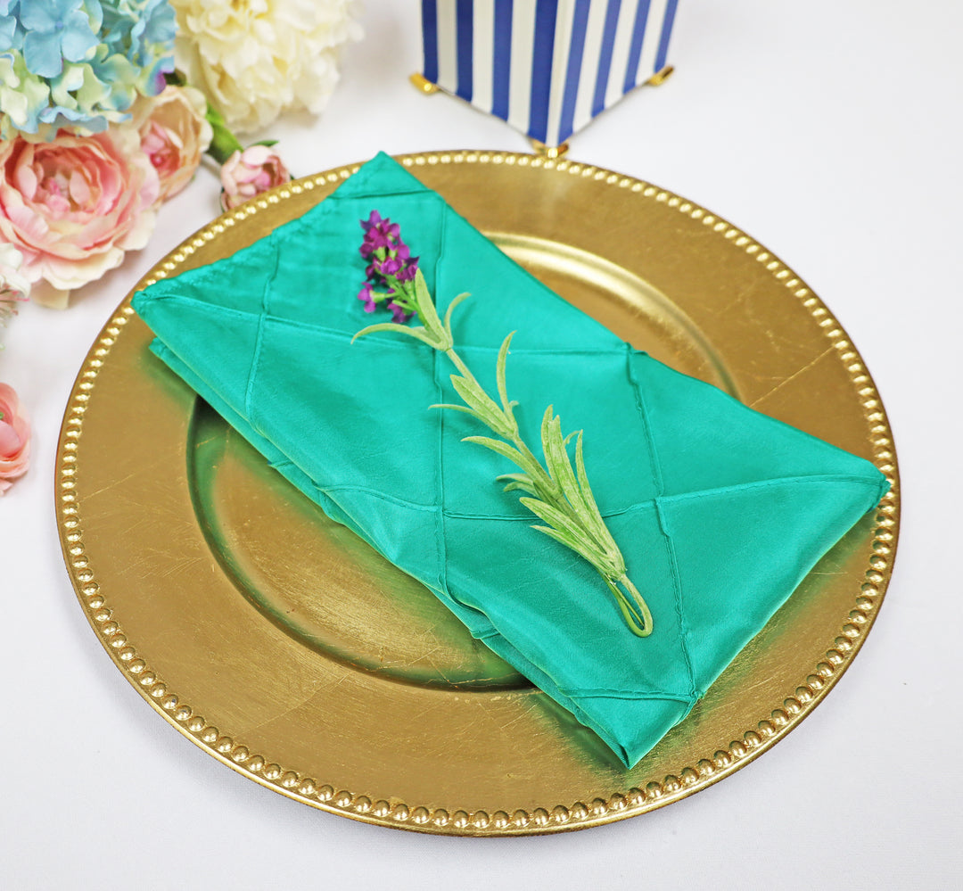 20"x20" Pintuck Taffeta Napkins - Tiff Blue/Aqua Blue (10pcs/pk)