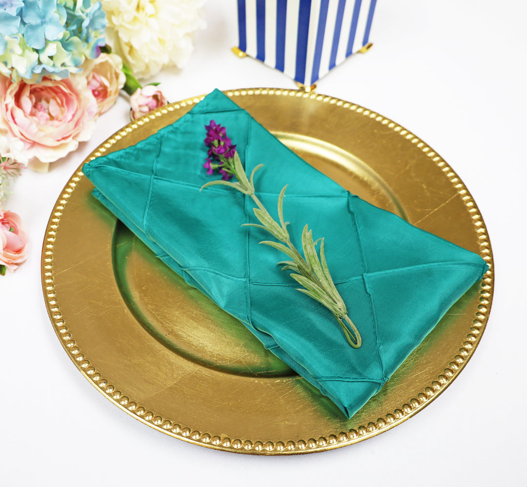 20"x20" Pintuck Taffeta Napkins - Jade (10pcs/pk)