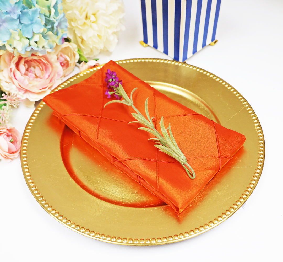 20"x20" Pintuck Taffeta Napkins - Orange (10pcs/pk)