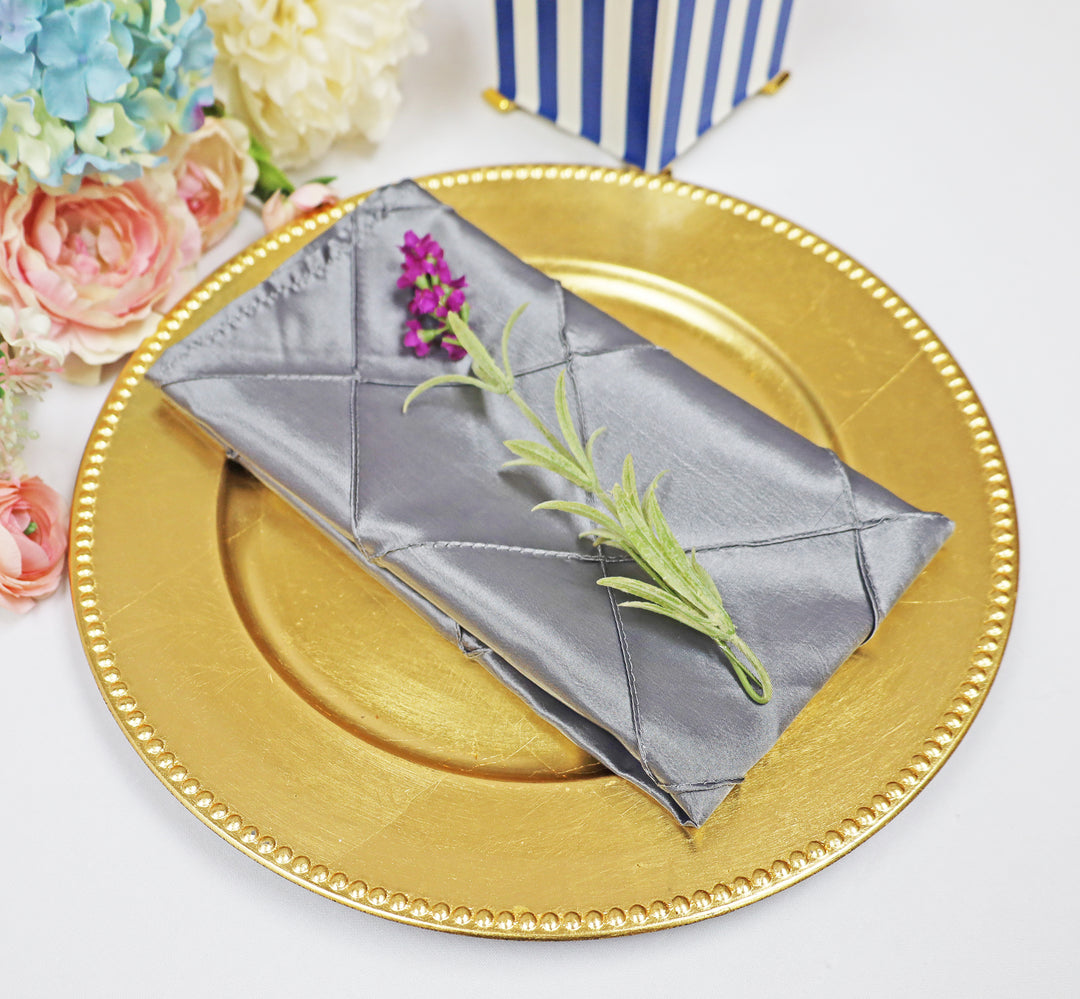 Sample 20"x20" Pintuck Taffeta Napkins - Silver (1pc)