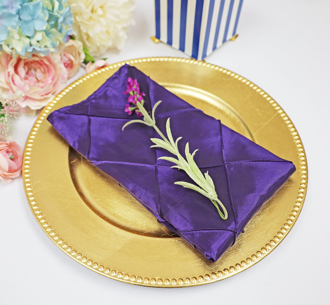 Sample 20"x20" Pintuck Taffeta Napkins - Eggplant (1pc)